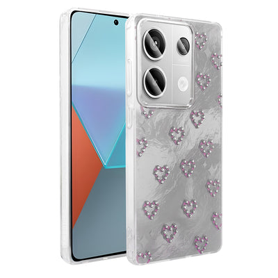 Xiaomi Redmi Note 13 Pro 4G Kılıf Kamera Korumalı Figürlü Zore Ponti Silikon Kapak Açık Pembe