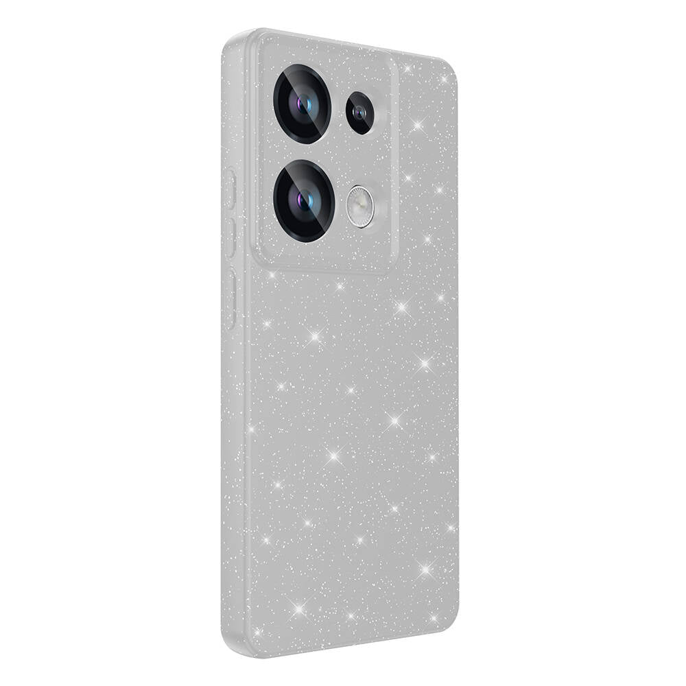Xiaomi Redmi Note 13 Pro 4G Kılıf Kamera Korumalı Simli Lüks Zore Koton Kapak Beyaz