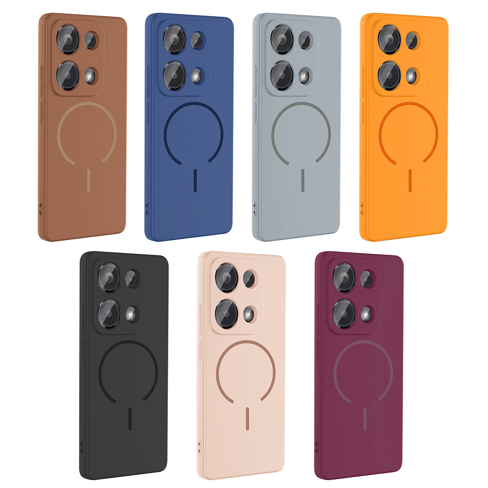 Xiaomi Redmi Note 13 Pro 4G Kılıf M-safe Şarj Özellikli Zore Meta Kapak Rose Pembe