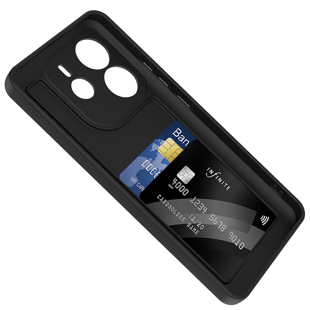 Xiaomi Redmi Note 14 4G Kılıf Kamera Korumalı Kartlık Hazneli Zore Vitra Kapak Siyah