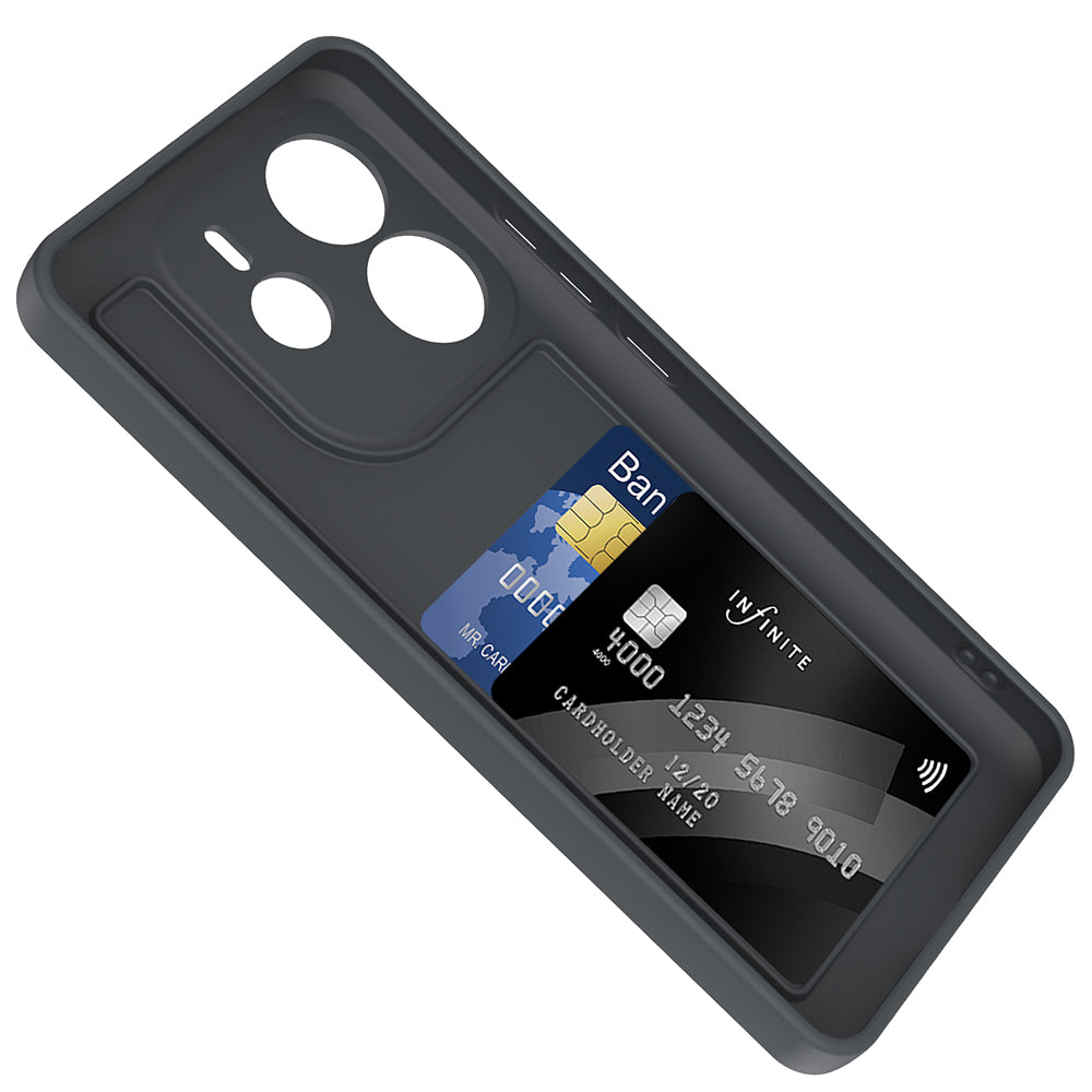Xiaomi Redmi Note 14 4G Kılıf Kamera Korumalı Kartlık Hazneli Zore Vitra Kapak Siyah