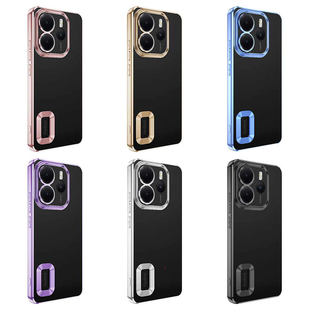 Xiaomi Redmi Note 14 4G Kılıf Kamera Korumalı Logo Gösteren Zore Omega Kapak Sierra Mavi