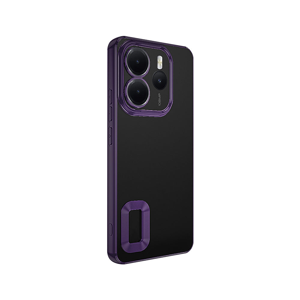 Xiaomi Redmi Note 14 4G Kılıf Kamera Korumalı Logo Gösteren Zore Omega Kapak Derin Mor
