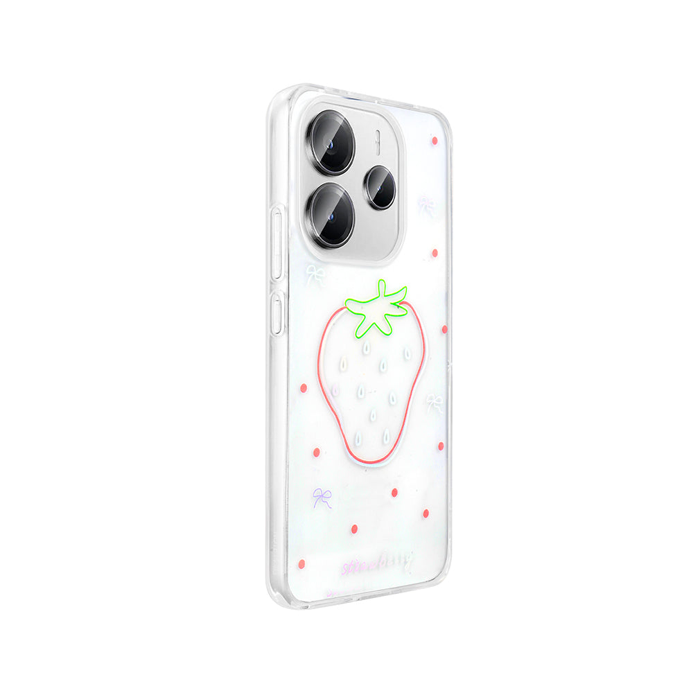 Xiaomi Redmi Note 14 4G Kılıf Şeffaf Figürlü Zore Folk Sert Kapak Papatya