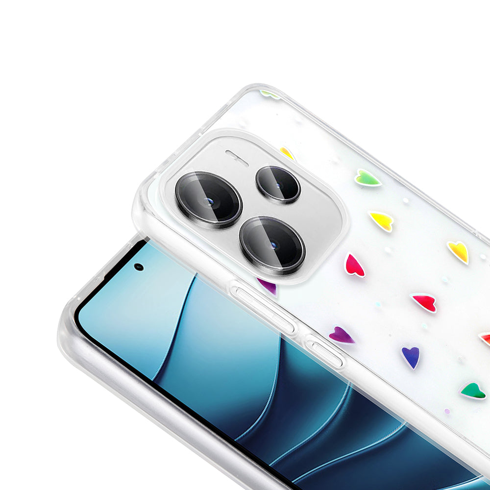 Xiaomi Redmi Note 14 4G Kılıf Şeffaf Figürlü Zore Folk Sert Kapak Çilek