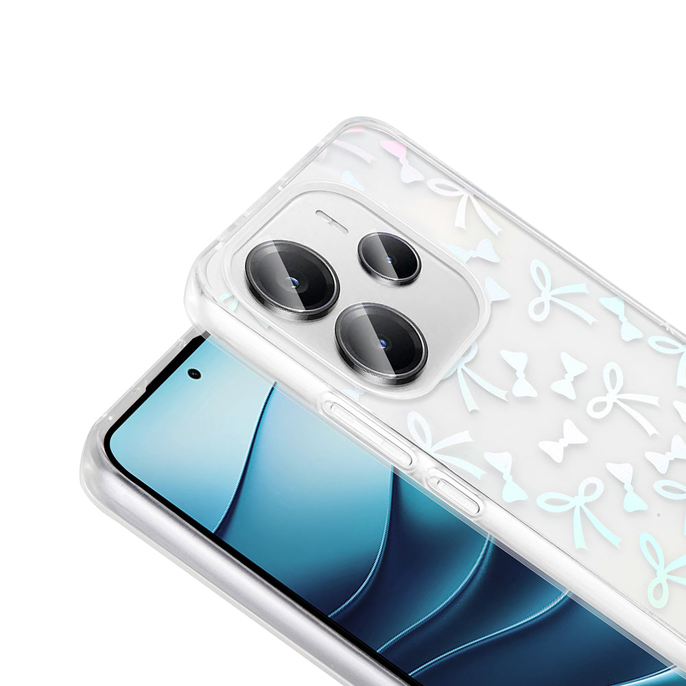 Xiaomi Redmi Note 14 4G Kılıf Şeffaf Figürlü Zore Folk Sert Kapak Papatya