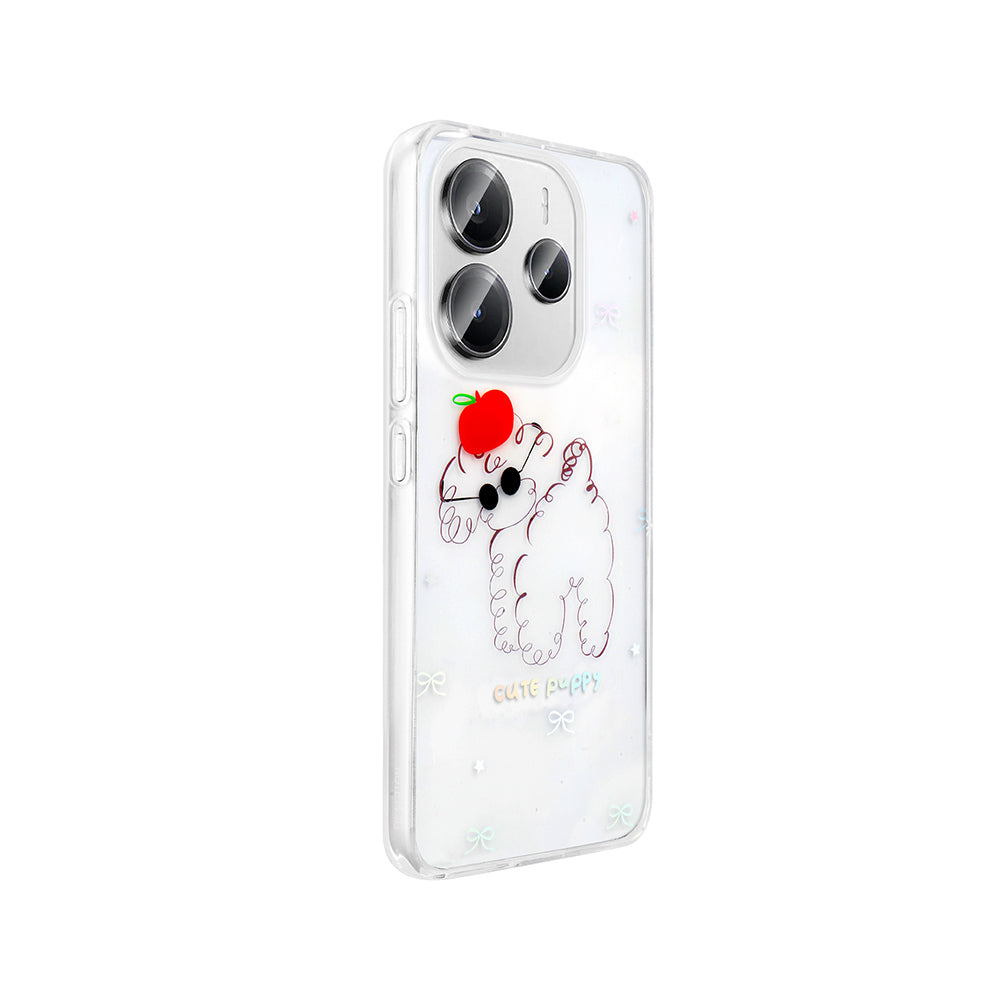 Xiaomi Redmi Note 14 4G Kılıf Şeffaf Figürlü Zore Folk Sert Kapak Papatya