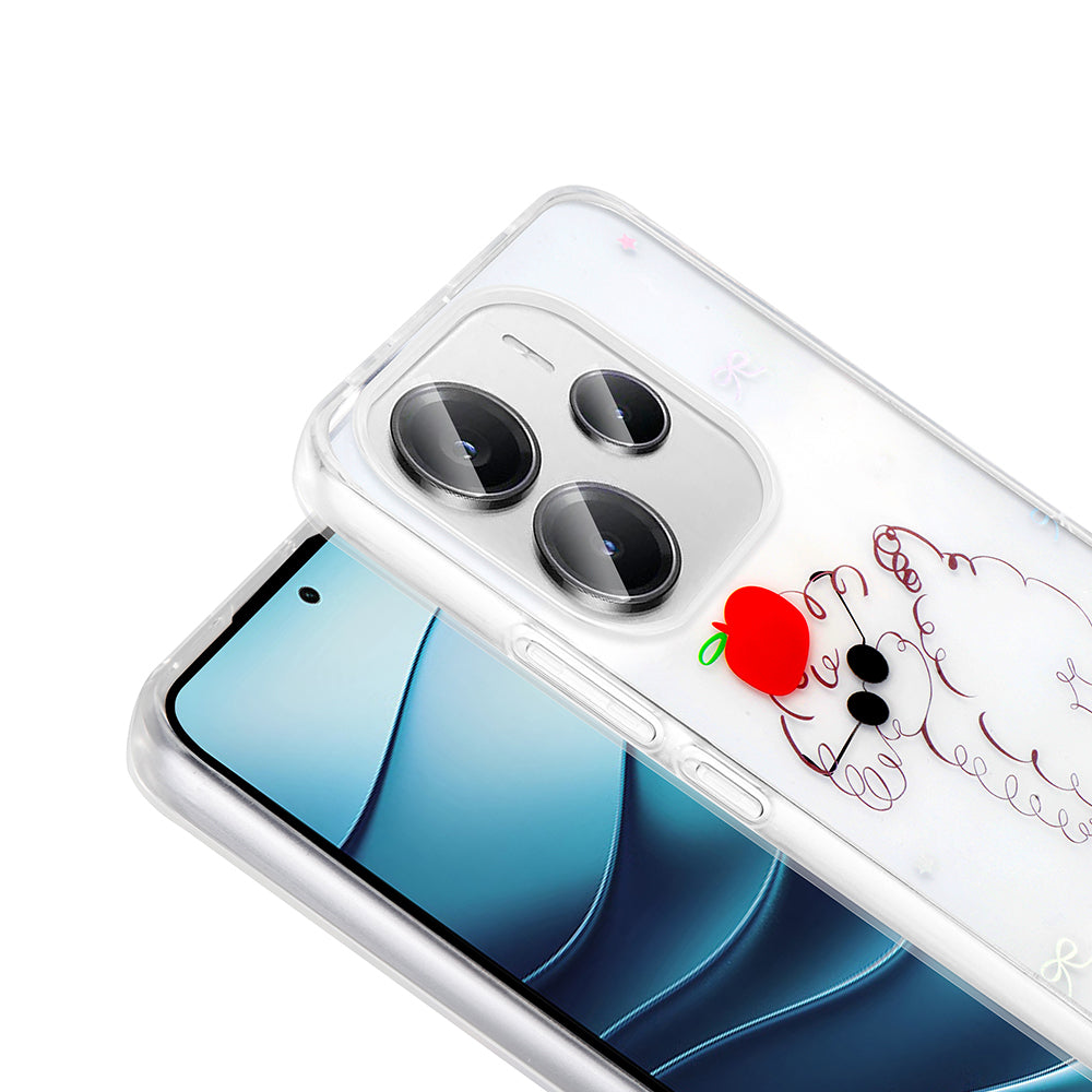 Xiaomi Redmi Note 14 4G Kılıf Şeffaf Figürlü Zore Folk Sert Kapak Kalp