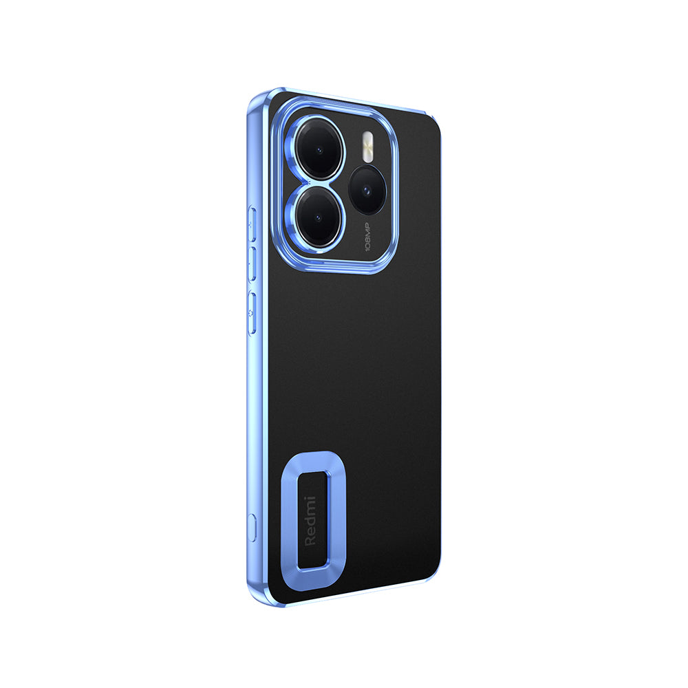 Xiaomi Redmi Note 14 5G Kılıf Kamera Korumalı Logo Gösteren Zore Omega Kapak Gümüş