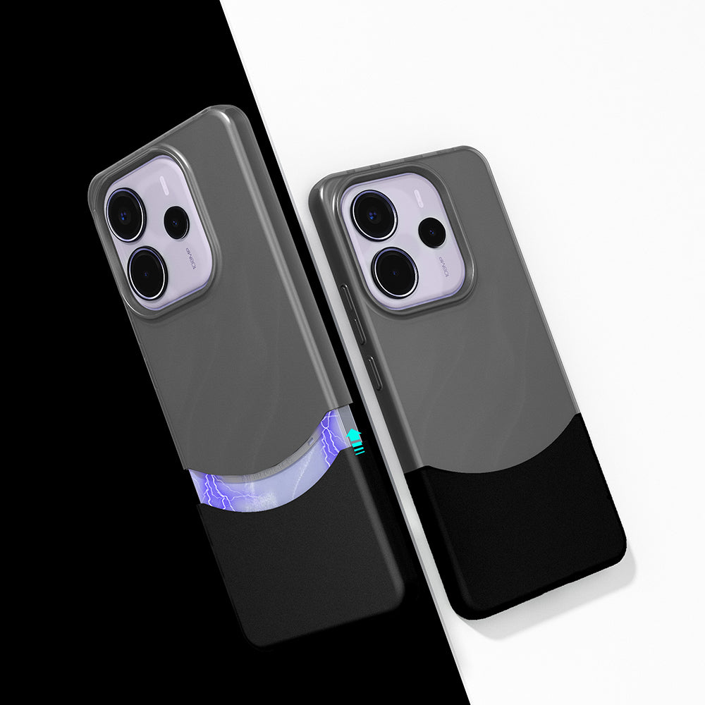 Xiaomi Redmi Note 14 5G Kılıf Mıknatıslı Zore Duble Kapak Siyah