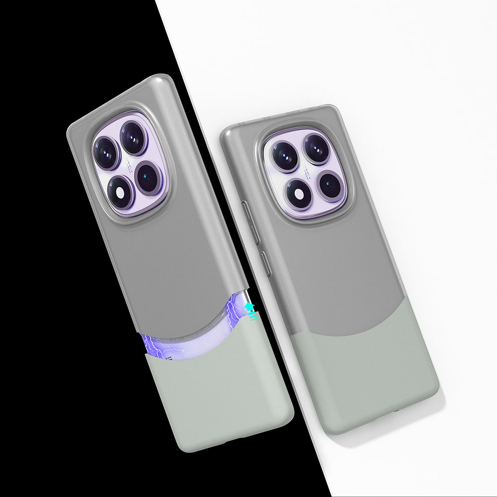 Xiaomi Redmi Note 14 Pro 4G Kılıf Mıknatıslı Zore Duble Kapak Gri