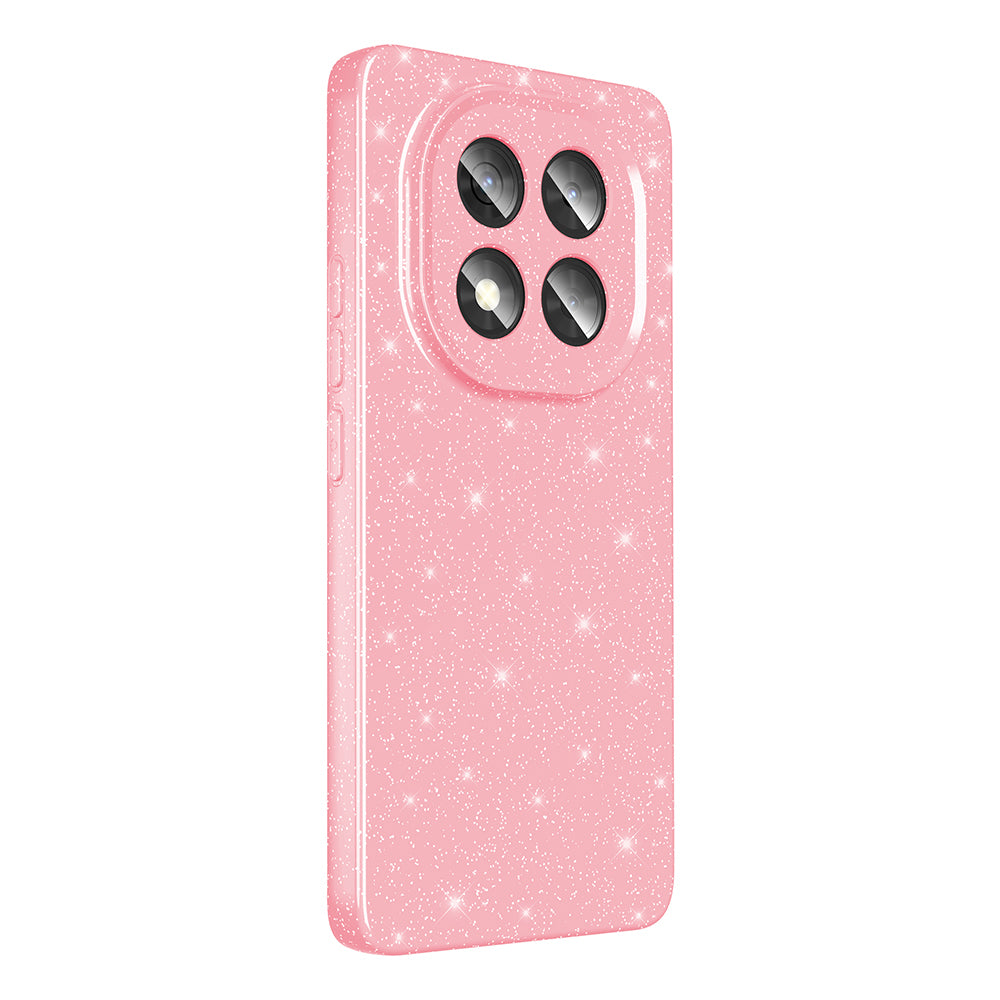 Xiaomi Redmi Note 14 Pro Plus Kılıf Kamera Korumalı Simli Lüks Zore Koton Kapak Açık Pembe