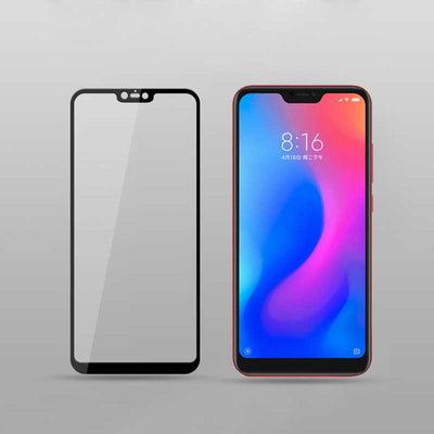Xiaomi Redmi Note 6 Pro Zore Kenarları Kırılmaya Dayanıklı Cam Ekran Koruyucu Siyah