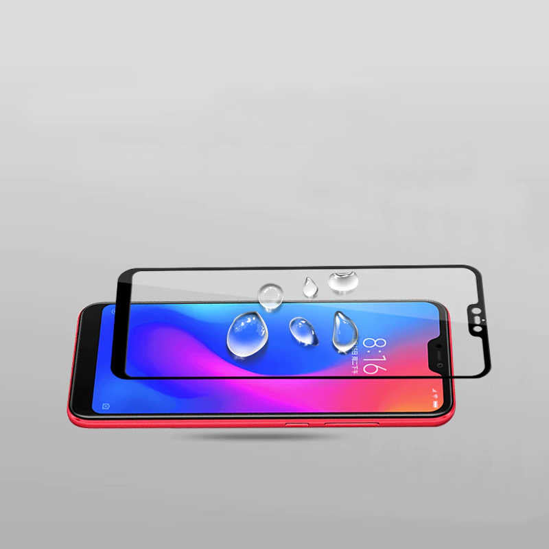 Xiaomi Redmi Note 6 Pro Zore Kenarları Kırılmaya Dayanıklı Cam Ekran Koruyucu Siyah