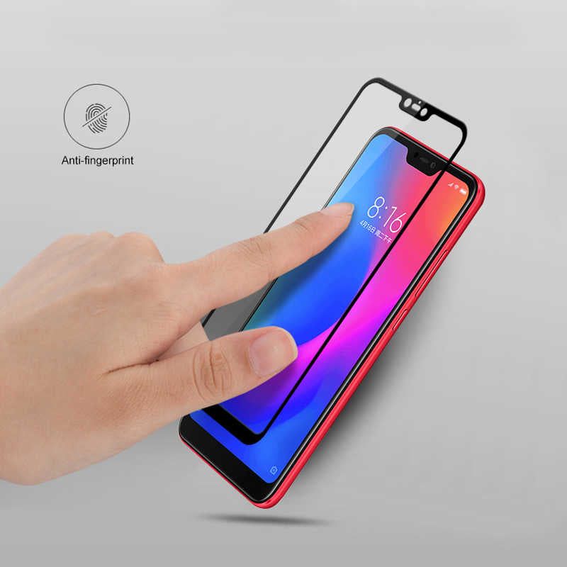 Xiaomi Redmi Note 6 Pro Zore Kenarları Kırılmaya Dayanıklı Cam Ekran Koruyucu Siyah