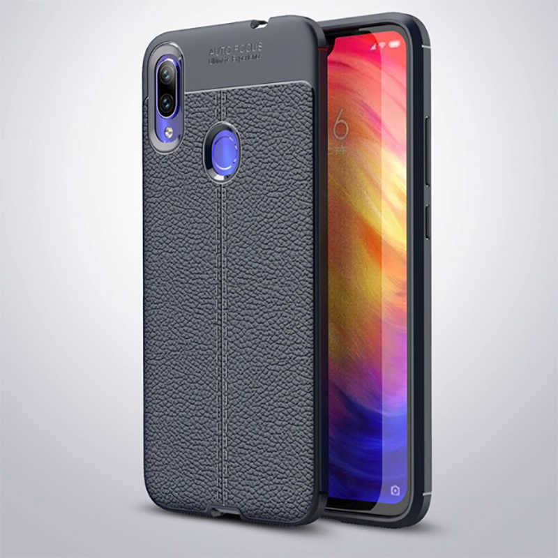 Xiaomi Redmi Note 7 Kılıf Zore Niss Silikon Kapak Lacivert