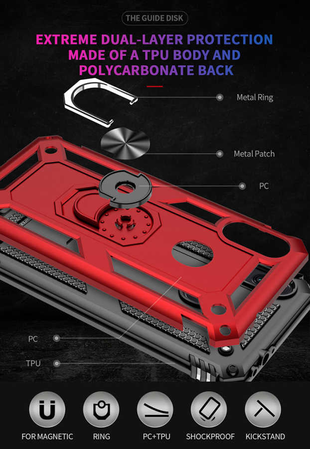 Xiaomi Redmi Note 7 Kılıf Zore Vega Kapak Gri