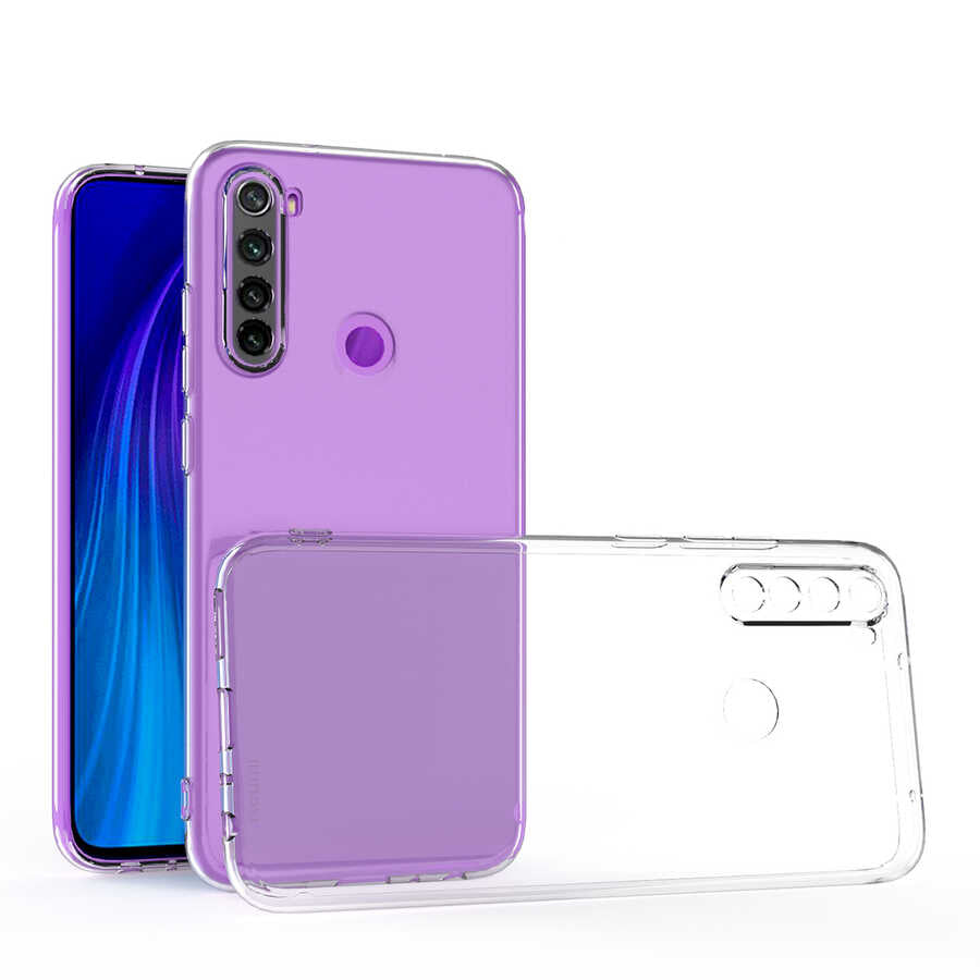 Xiaomi Redmi Note 8 Kılıf Zore Kamera Korumalı Süper Silikon Kapak Renksiz