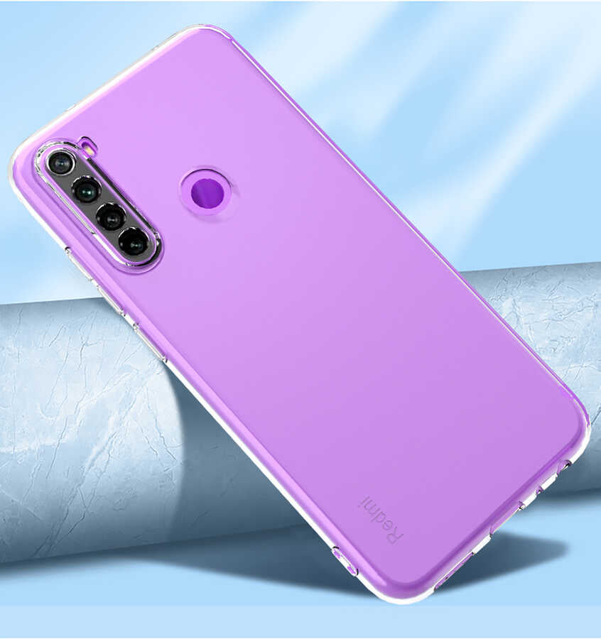 Xiaomi Redmi Note 8 Kılıf Zore Kamera Korumalı Süper Silikon Kapak Renksiz