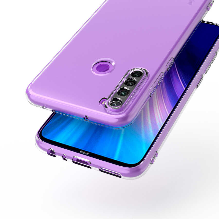 Xiaomi Redmi Note 8 Kılıf Zore Kamera Korumalı Süper Silikon Kapak Renksiz