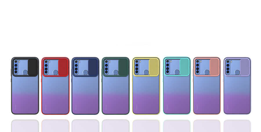 Xiaomi Redmi Note 8 Kılıf Zore Lensi Kapak Turkuaz