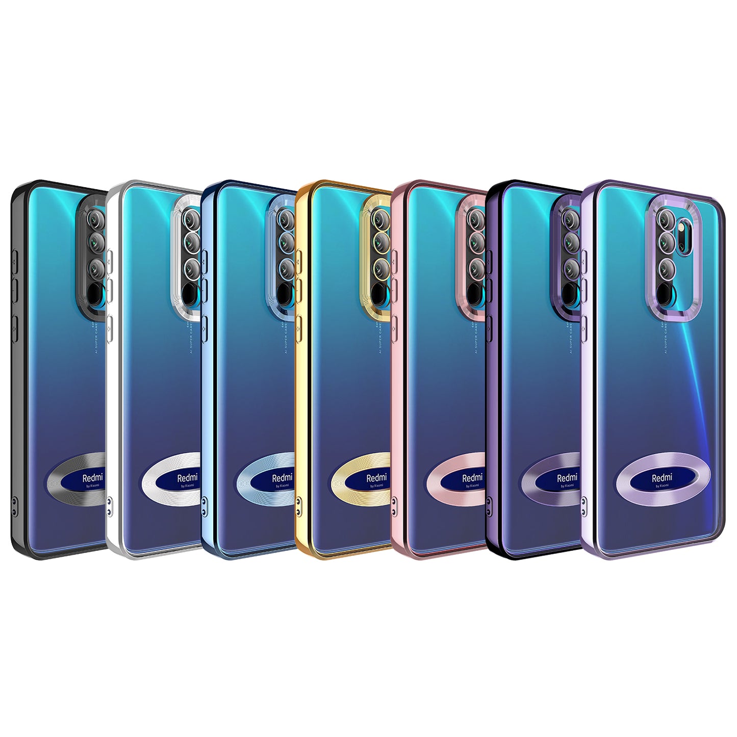Xiaomi Redmi Note 8 Pro Kılıf Kamera Korumalı Logo Gösteren Zore Omega Kapak Siyah