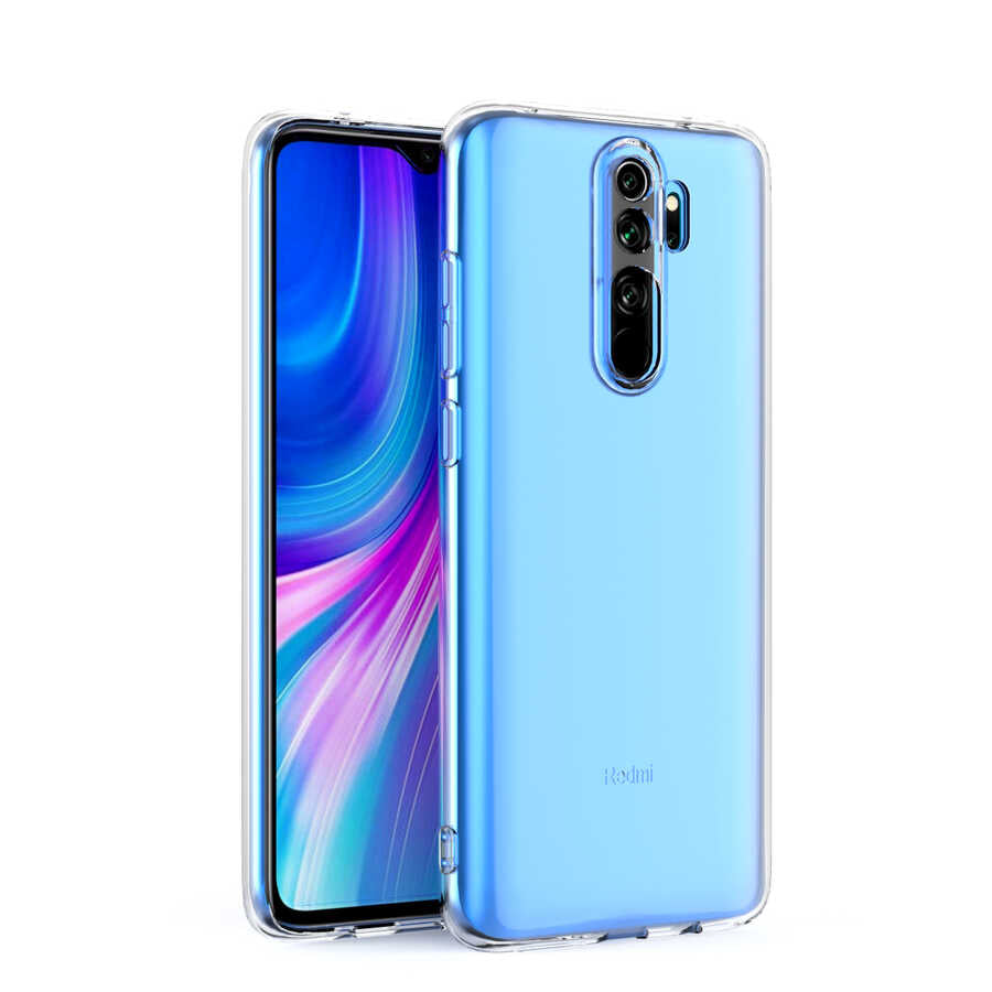 Xiaomi Redmi Note 8 Pro Kılıf Zore Kamera Korumalı Süper Silikon Kapak Renksiz