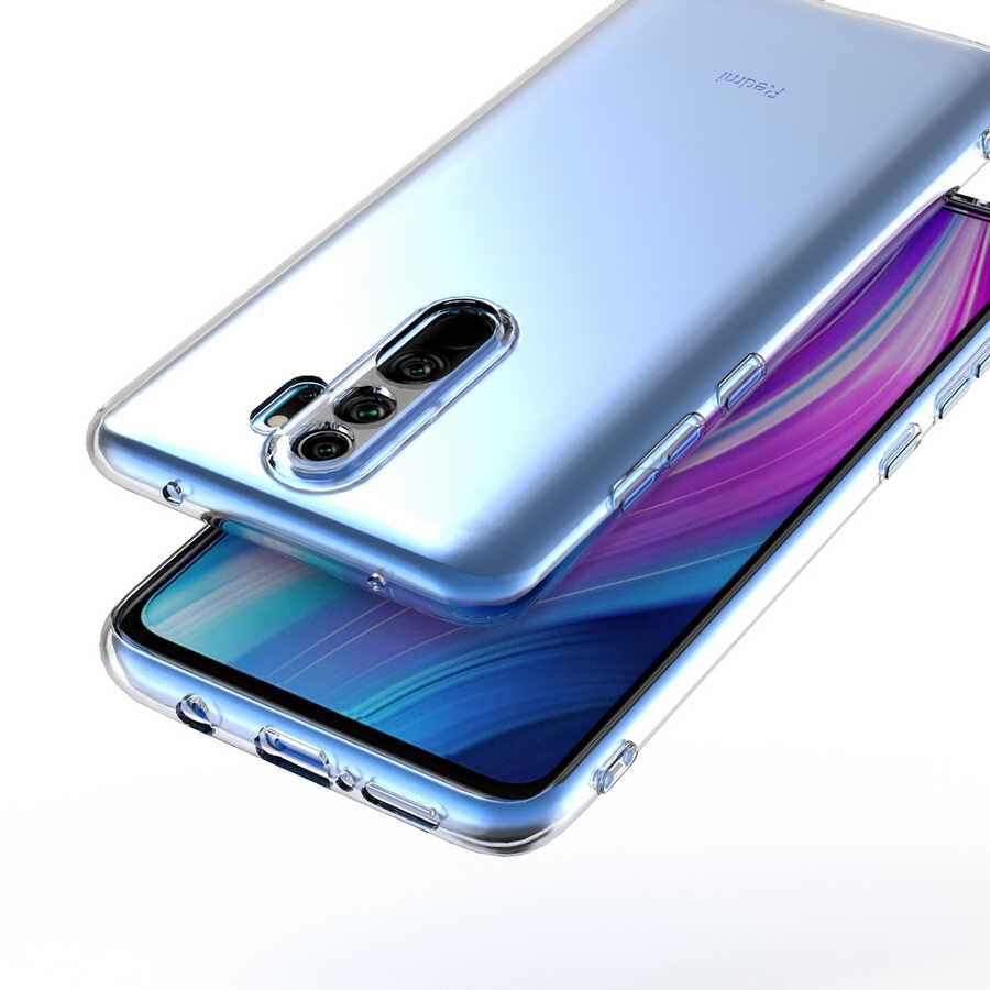Xiaomi Redmi Note 8 Pro Kılıf Zore Kamera Korumalı Süper Silikon Kapak Renksiz