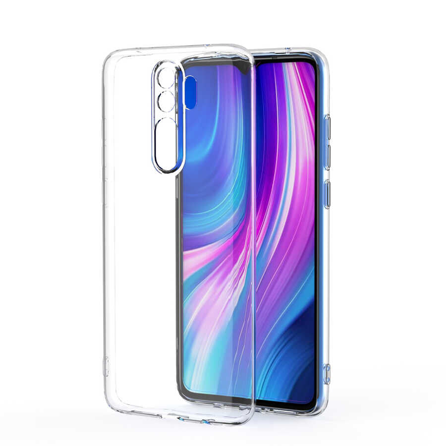 Xiaomi Redmi Note 8 Pro Kılıf Zore Kamera Korumalı Süper Silikon Kapak Renksiz