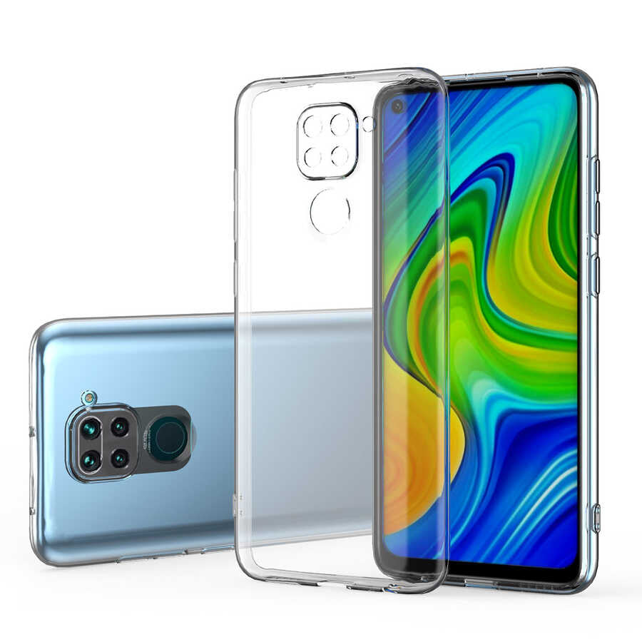 Xiaomi Redmi Note 9 Kılıf Zore Kamera Korumalı Süper Silikon Kapak Renksiz