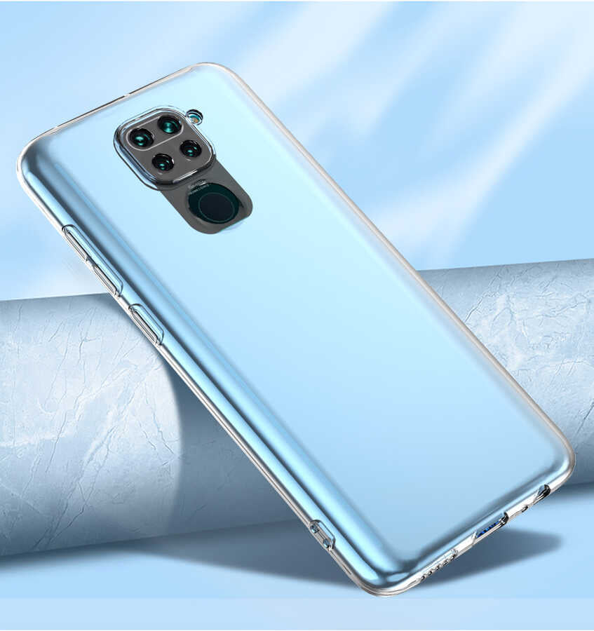 Xiaomi Redmi Note 9 Kılıf Zore Kamera Korumalı Süper Silikon Kapak Renksiz