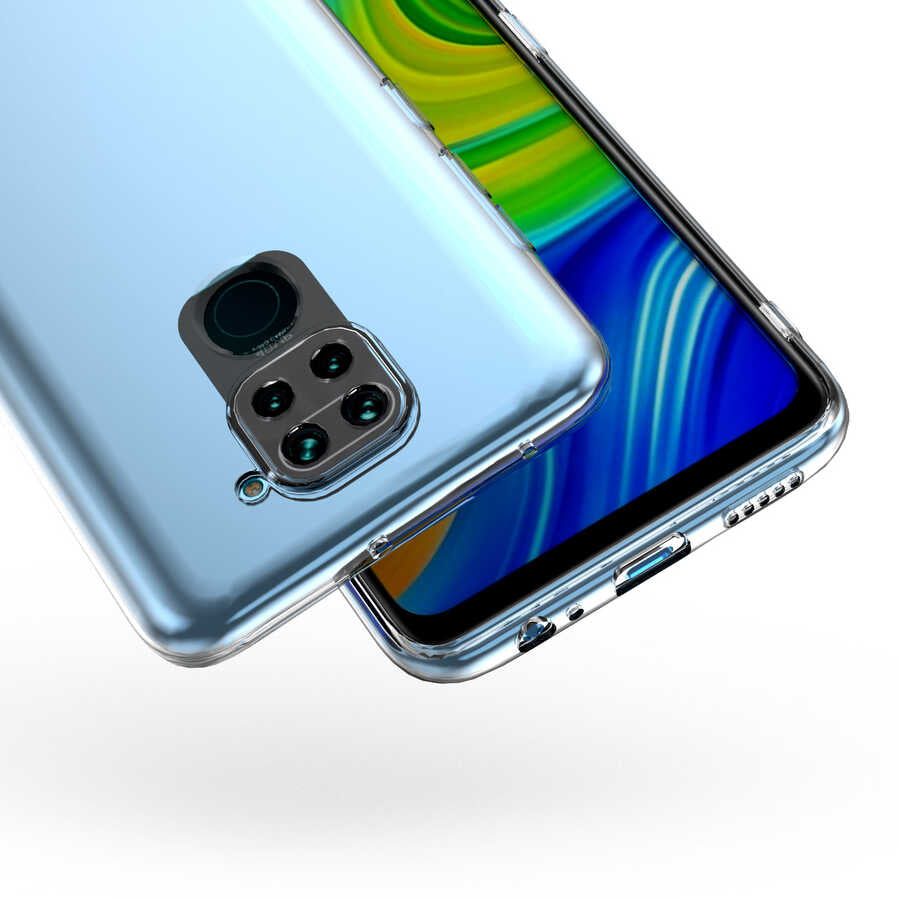 Xiaomi Redmi Note 9 Kılıf Zore Kamera Korumalı Süper Silikon Kapak Renksiz