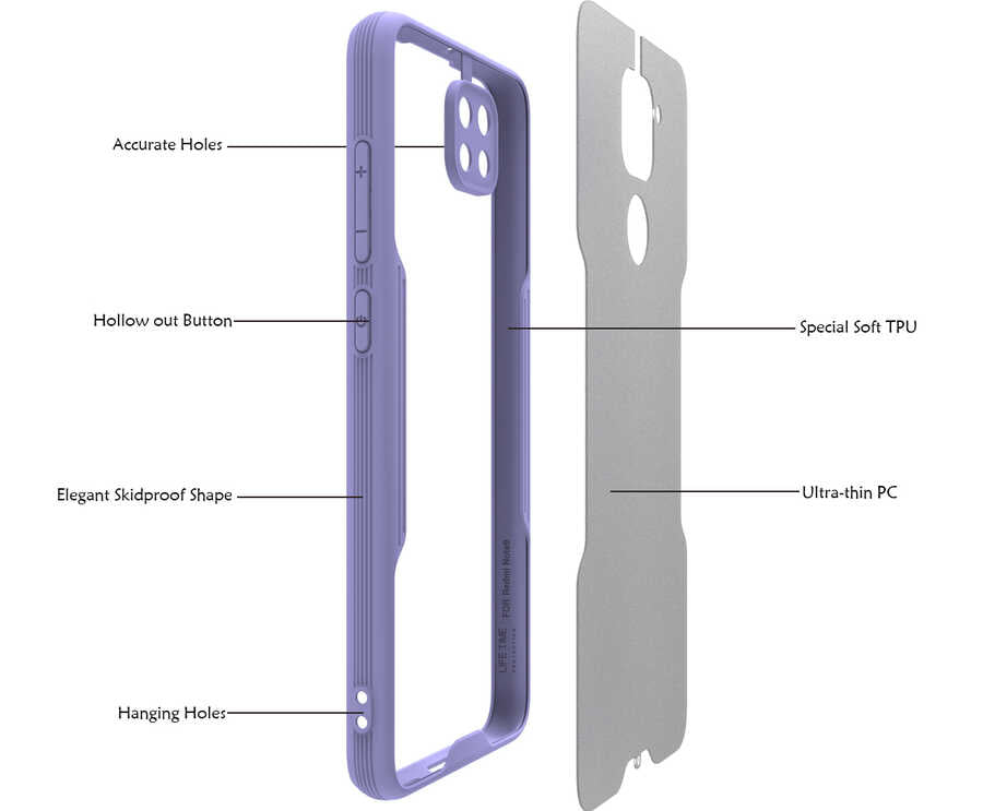 Xiaomi Redmi Note 9 Kılıf Zore Parfe Kapak Sarı