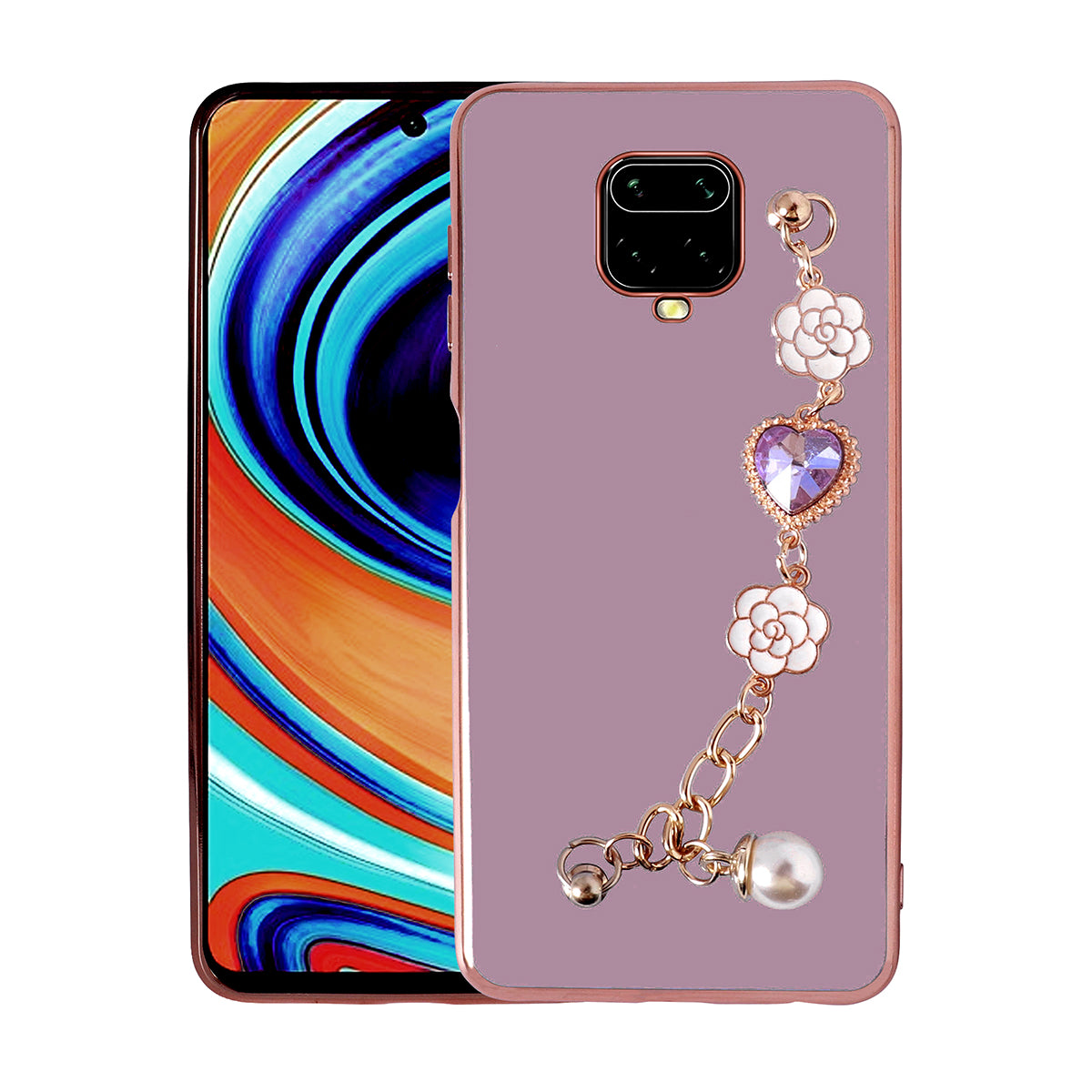 Xiaomi Redmi Note 9 Pro Kılıf El Tutamaçlı Kamera Korumalı Zore Taka Silikon Kapak Mor