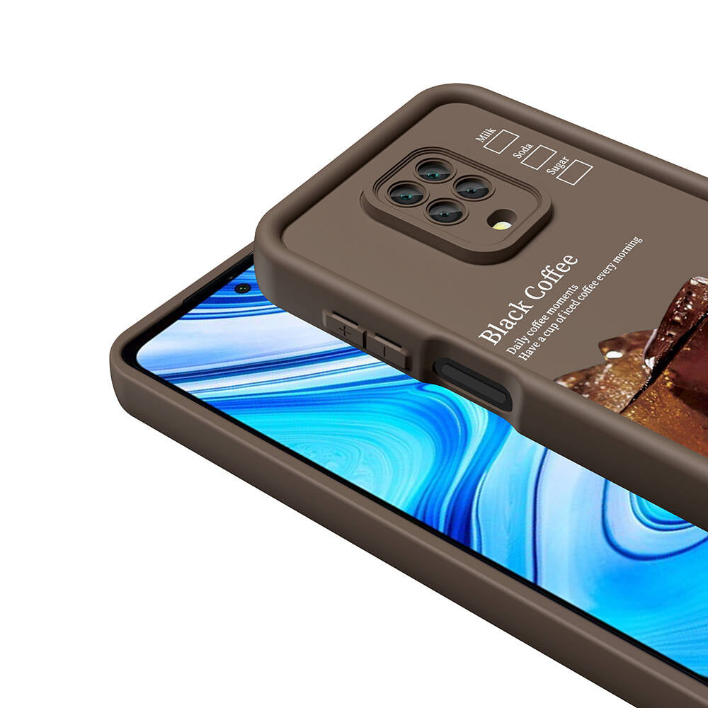 Xiaomi Redmi Note 9 Pro Kılıf Kamera Korumalı Baskılı Arka Yüzey Zore Klas Kapak Açık Kahve