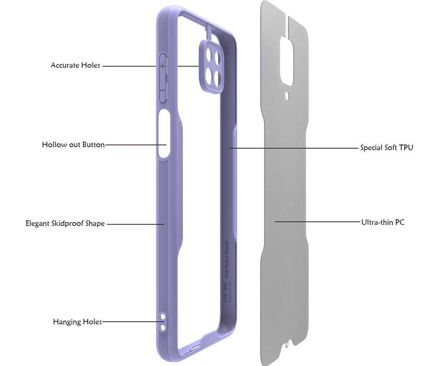 Xiaomi Redmi Note 9 Pro Kılıf Zore Parfe Kapak Siyah