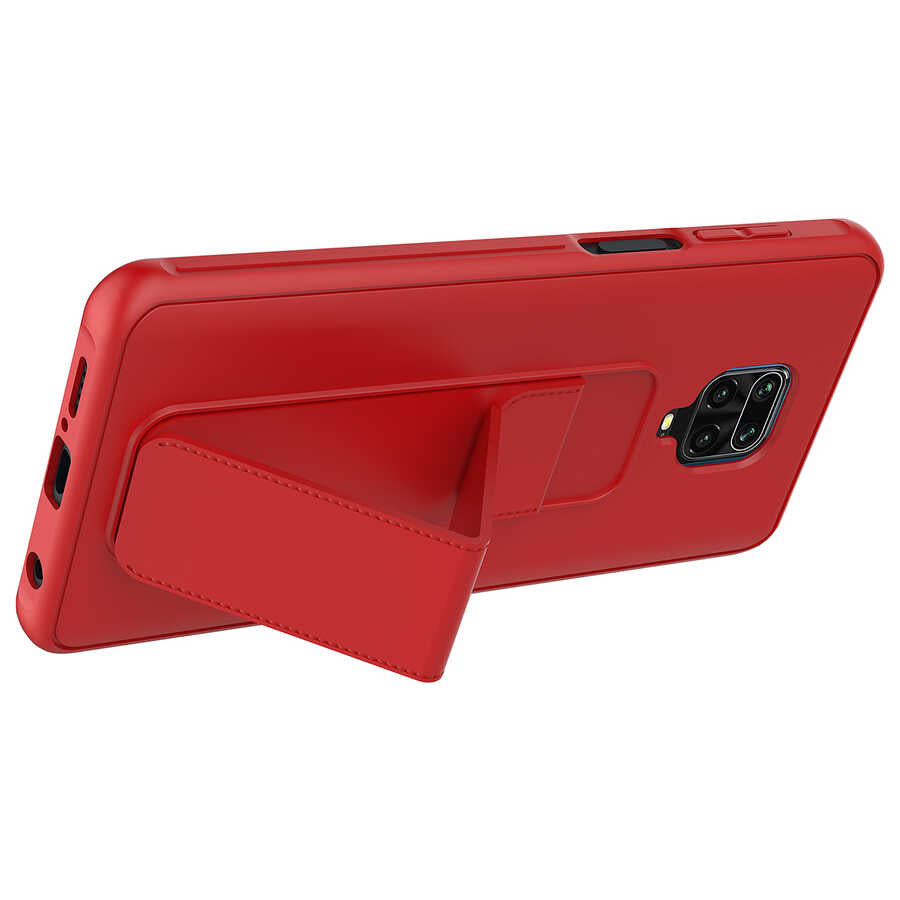 Xiaomi Redmi Note 9 Pro Kılıf Zore Qstand Kapak Siyah