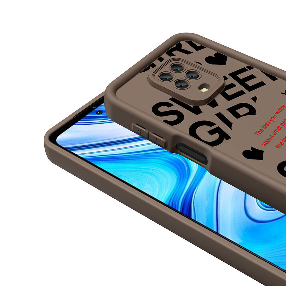 Xiaomi Redmi Note 9S Kılıf Kamera Korumalı Baskılı Arka Yüzey Zore Klas Kapak Koyu Kahve