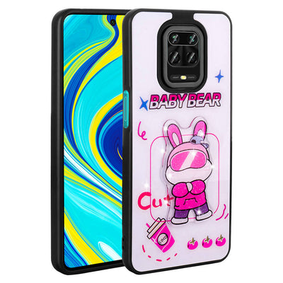 Xiaomi Redmi Note 9S Kılıf Parlayan Kabartmalı İkonik Figürlü Zore Amas Silikon Kapak Beyaz