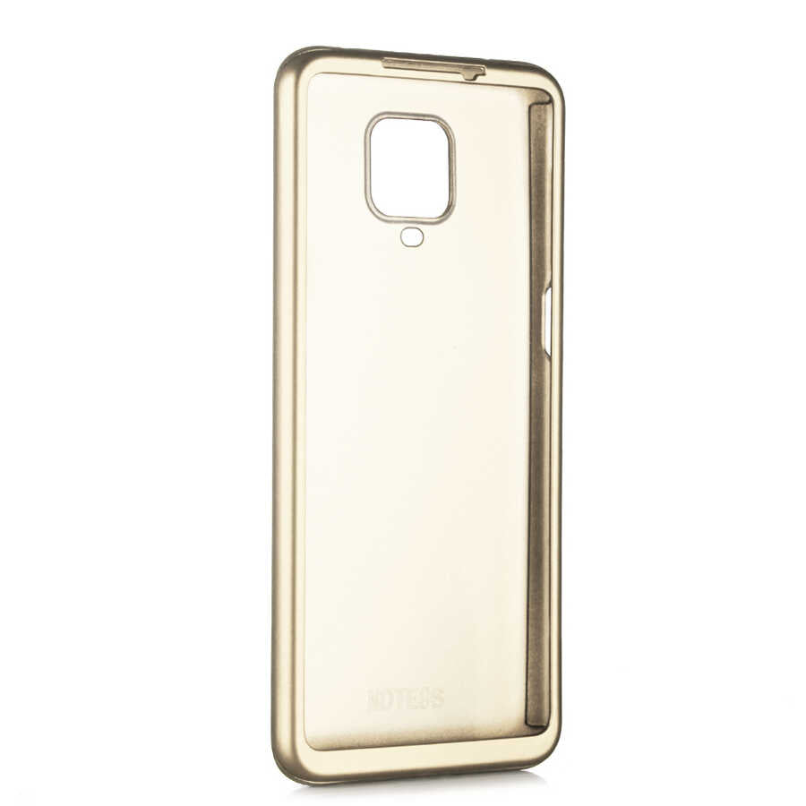 Xiaomi Redmi Note 9S Kılıf Zore 360 3 Parçalı Rubber Kapak Gold