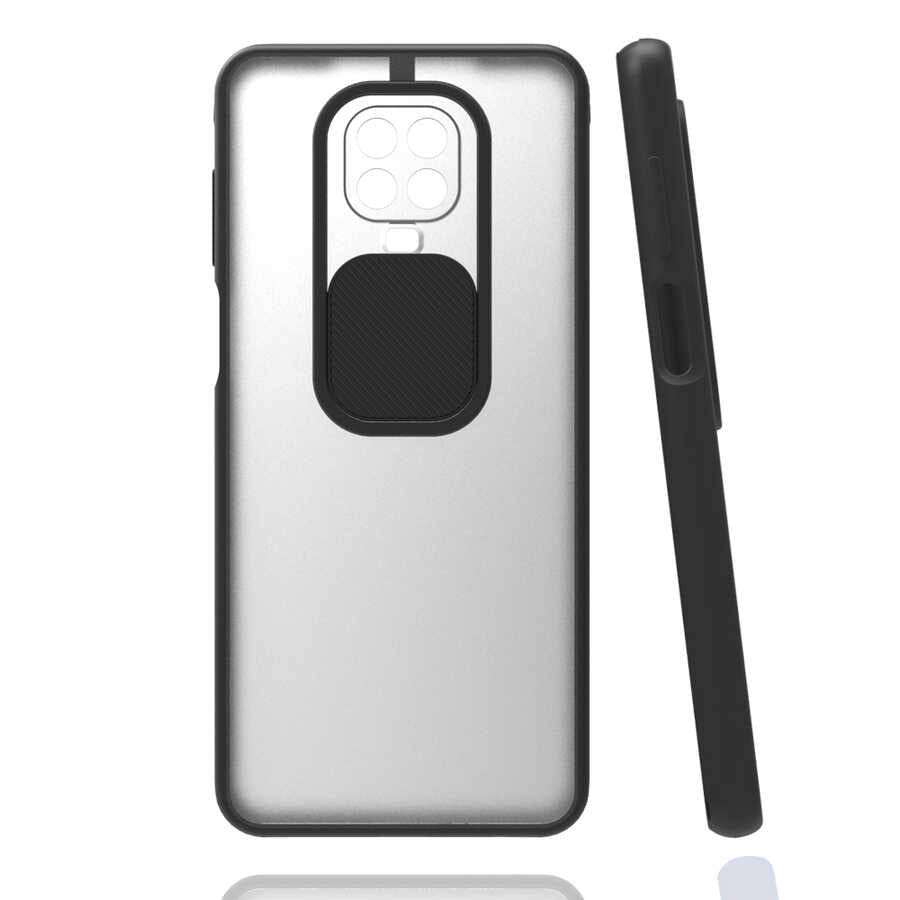 Xiaomi Redmi Note 9S Kılıf Zore Lensi Kapak Siyah