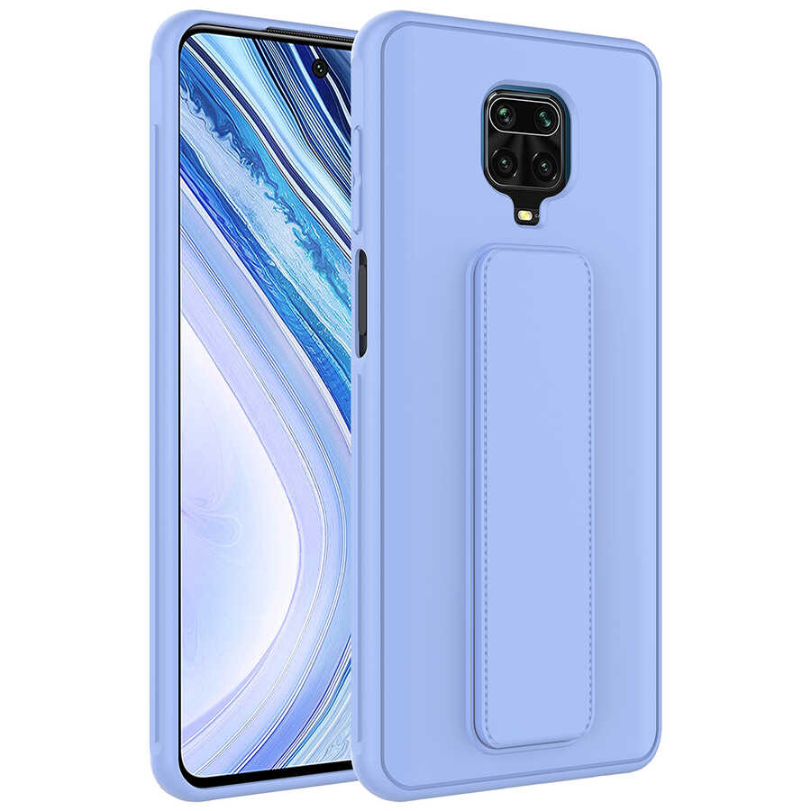 Xiaomi Redmi Note 9S Kılıf Zore Qstand Kapak Lila