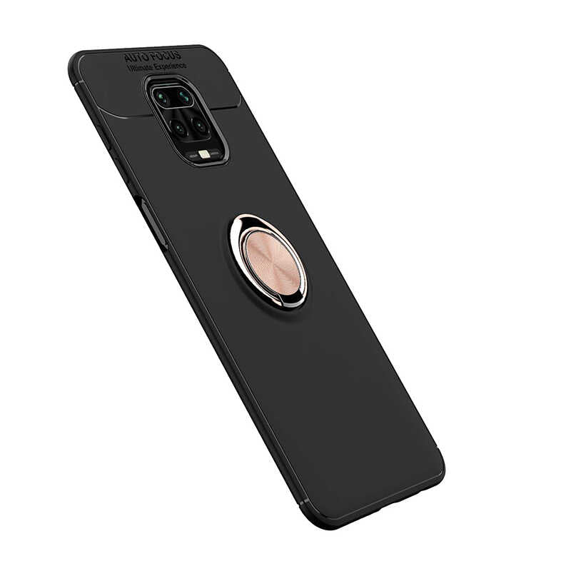 Xiaomi Redmi Note 9S Kılıf Zore Ravel Silikon Kapak Siyah-Kırmızı