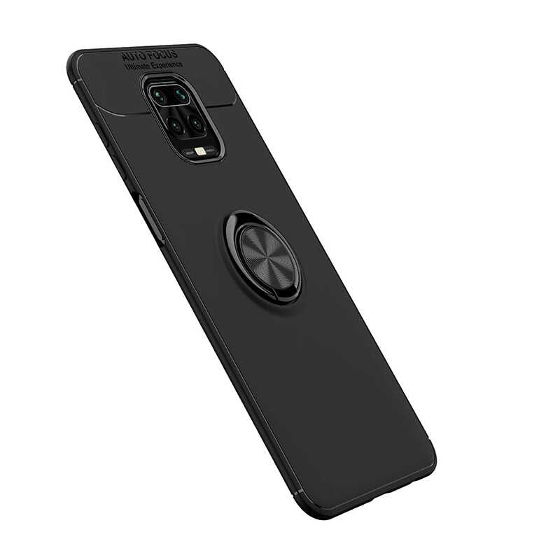 Xiaomi Redmi Note 9S Kılıf Zore Ravel Silikon Kapak Siyah-Kırmızı