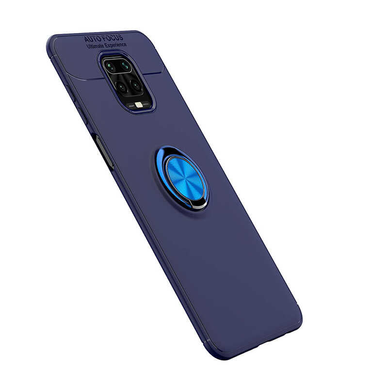 Xiaomi Redmi Note 9S Kılıf Zore Ravel Silikon Kapak Siyah-Kırmızı