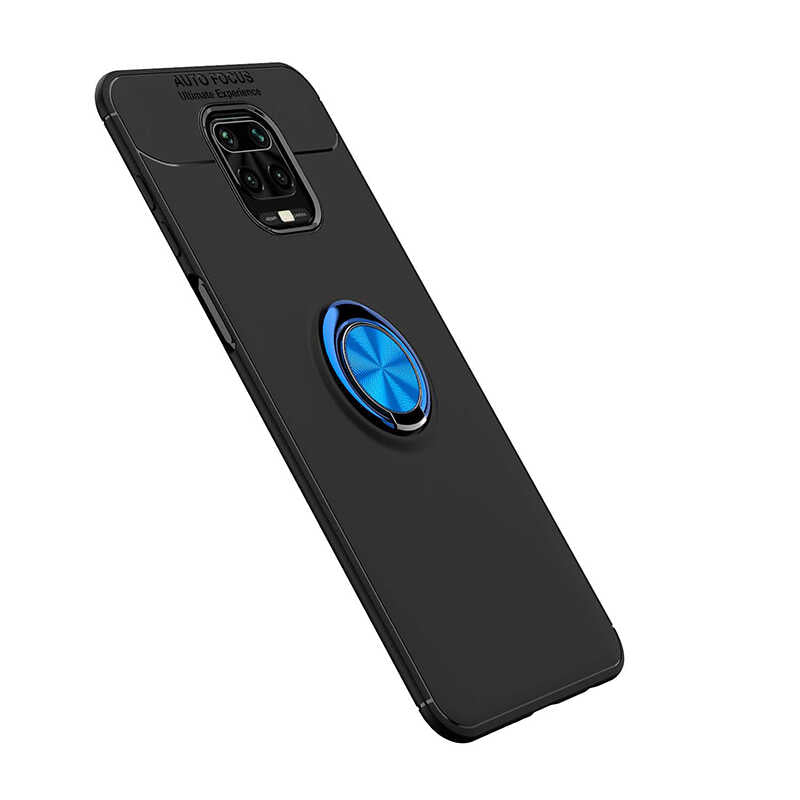 Xiaomi Redmi Note 9S Kılıf Zore Ravel Silikon Kapak Siyah-Kırmızı