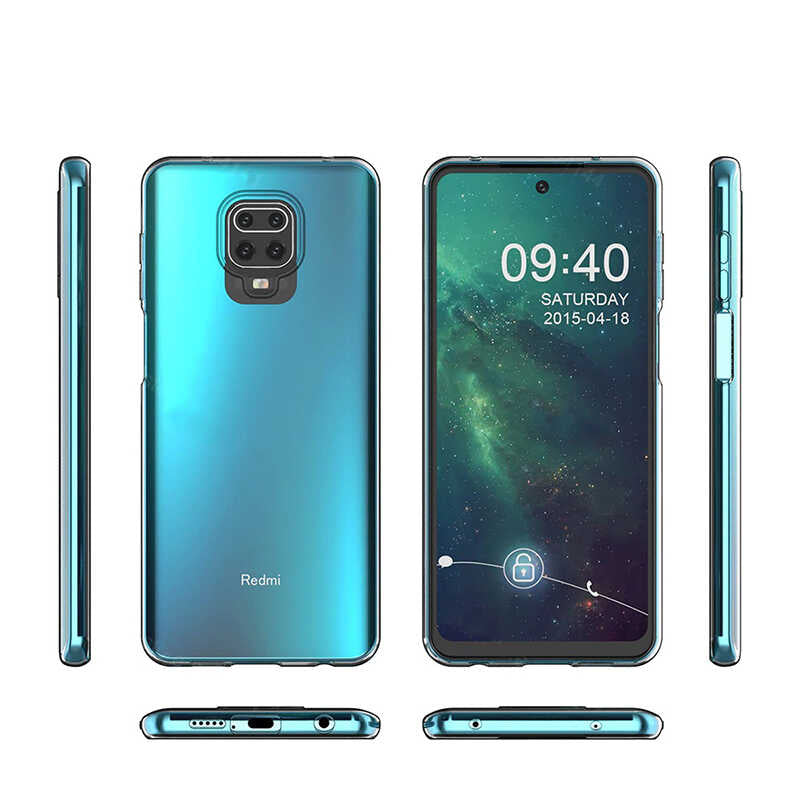 Xiaomi Redmi Note 9S Kılıf Zore Süper Silikon Kapak Renksiz