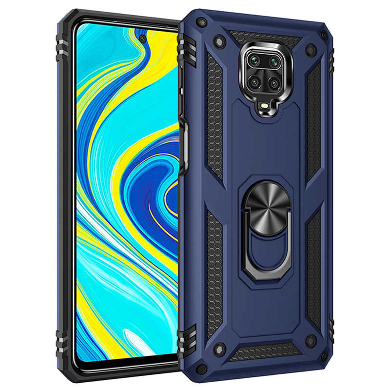 Xiaomi Redmi Note 9S Kılıf Zore Vega Kapak Mavi