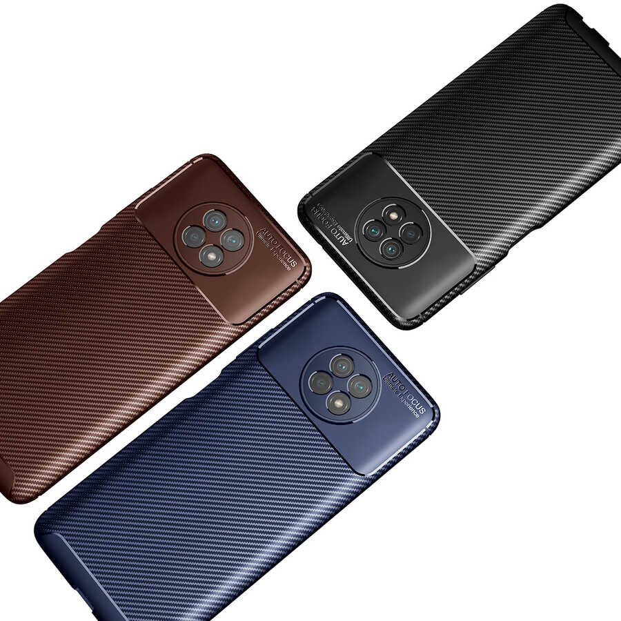 Xiaomi Redmi Note 9T Kılıf Zore Negro Silikon Kapak Kahverengi