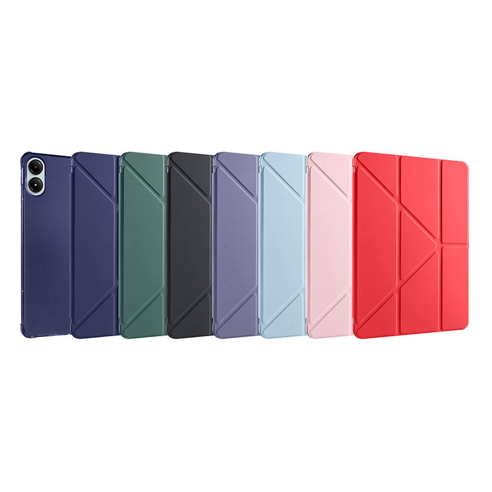 Xiaomi Redmi Pad Pro Kılıf Zore Tri Folding Kalem Bölmeli Standlı Kılıf Mor